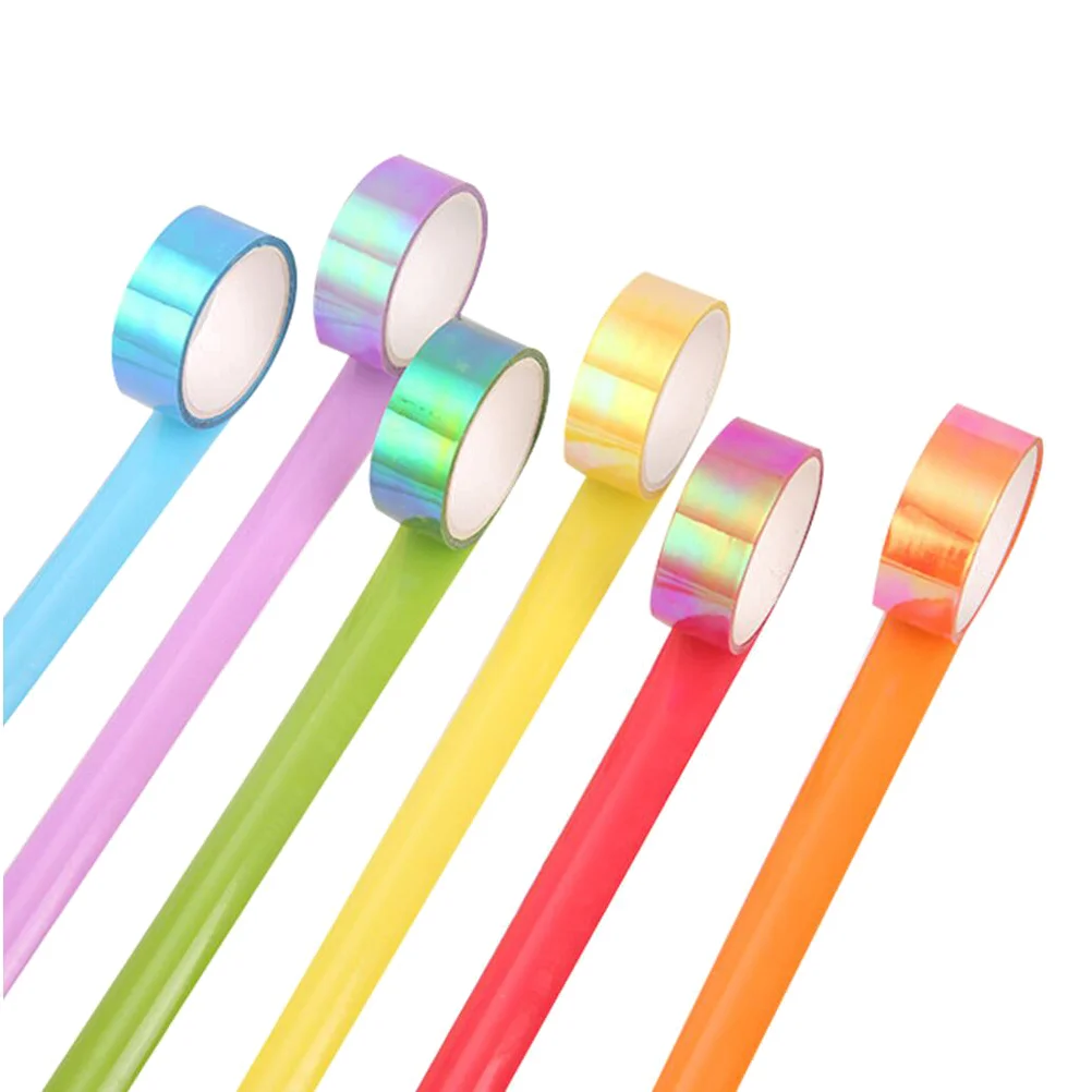 

10 Pcs Scrapbook Embellishments Tape Scrapbooking Decorate Colorful Sticky Tape Rainbow Adhesive Tape Student