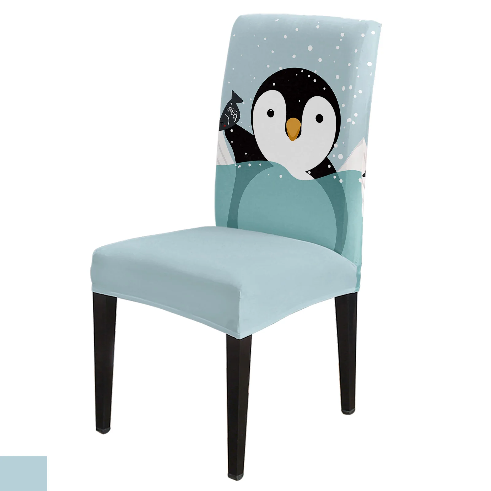

Чехол на стул с мультяшным пингвином, эластичное покрытие из спандекса для стула, украшение для дома и офиса, Набор чехлов на стол и стул