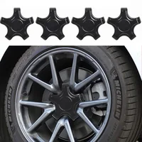 Wheel Center Caps For Tesla Model 3 Cart Hubcaps Black Set  Of 4 Pcs With the Logo For Tesla In The Middle