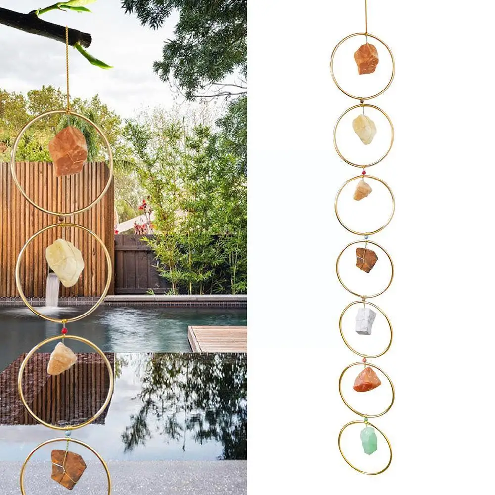 

Кристалл 7 Чакра, драгоценный камень, украшение на стену, окрашенный акриловый кулон для дома, гостиной, спальни M5B2