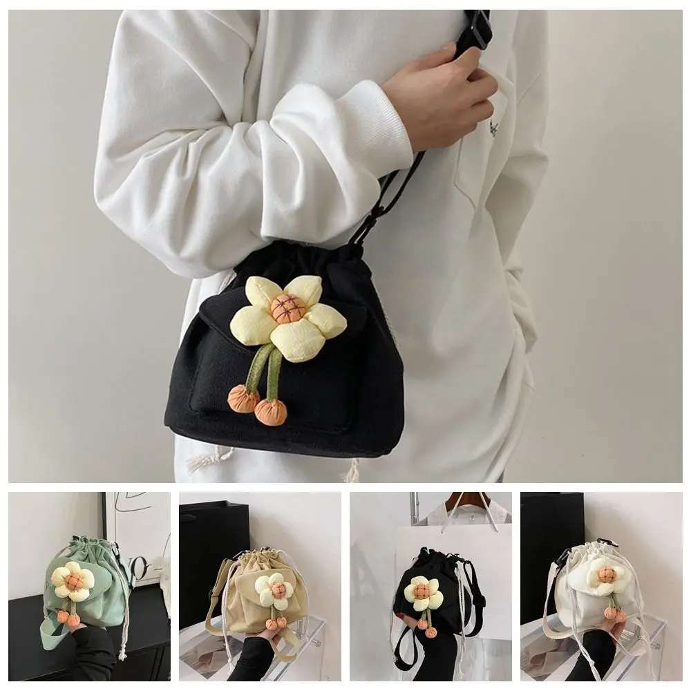 

Холщовые сумки через плечо Ins, женские сумки на шнурке с цветами, вместительные сумки для девочек