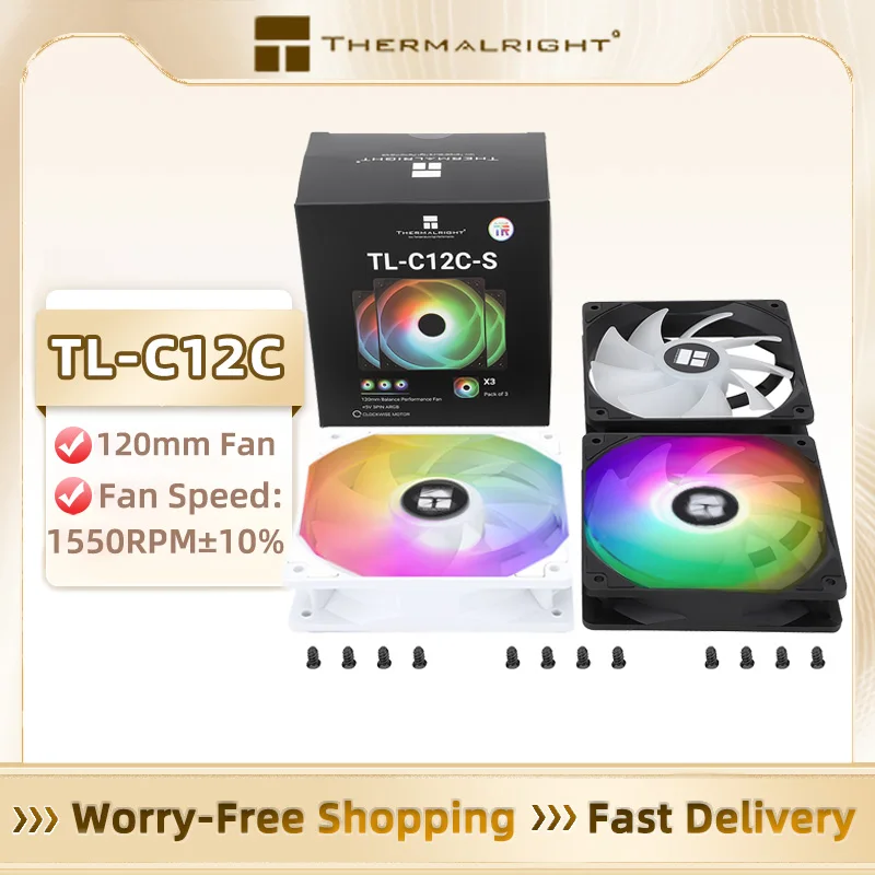 Thermalright TL-C12C Вентилятор для ПК 120 мм 5 В 3-контактный корпусной вентилятор ARGB