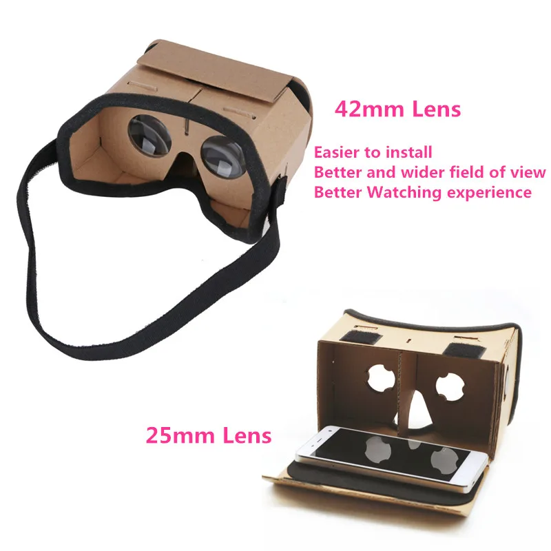 Очки виртуальной реальности Google картонные очки 3D VR Фильмы для iPhone 5 6 7 смартфоны