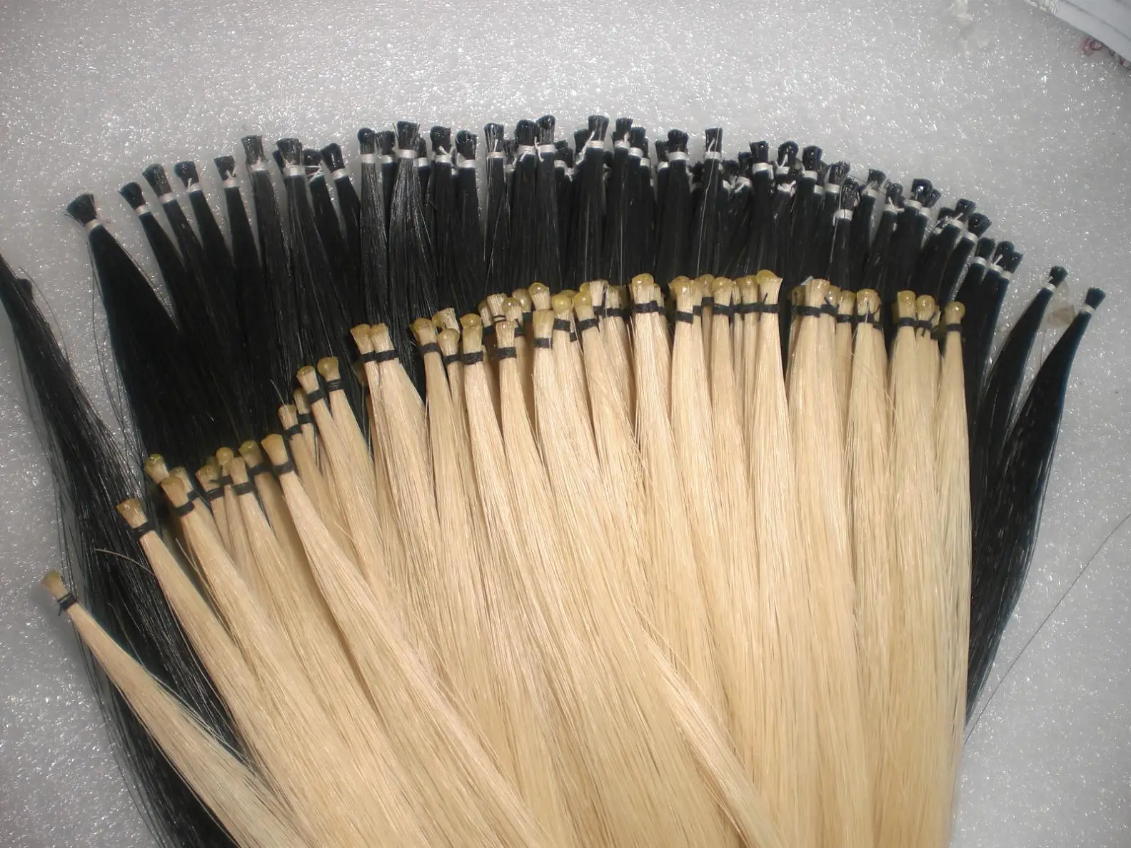30 Hanks Violin Bow hair including 15 hanks white and hank black 6 grams each 32 in length | Parts & Accessories