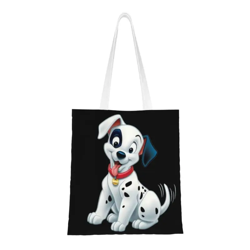 

Dalmatian Dog Groceries Shopping Tote Bags Women Funny Canvas Shoulder Shopper Bags Big Capacity Handbag