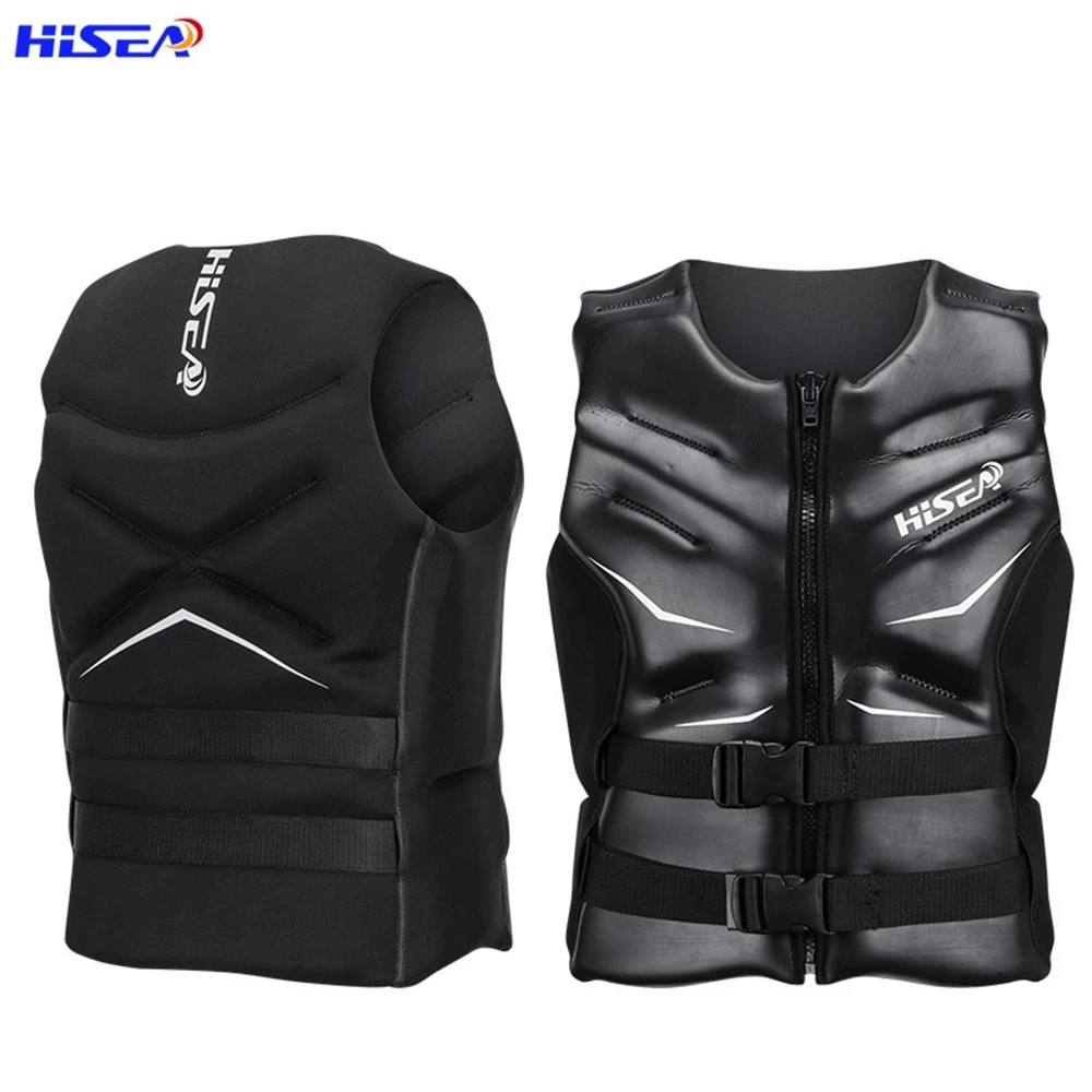 Hisea buoyancy large size life jacket men's and women's leather high-end swimming rafting surfing life-saving vest vest