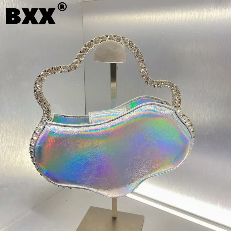 

[BXX] Luxury Designer Diamond Cloud Bags For Women 2023 New Fashion Protable Dinner Rhinestone Handbags Female Tide 8AB51
