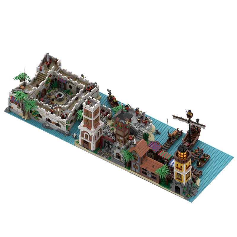 Новинка 8537 шт. серия мира пиратов в средневековом стиле MOC солдат крепость