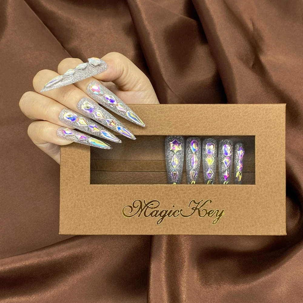 MagicKey роскошные удлиненные ногти нового дизайна на заказ акриловые искусственные