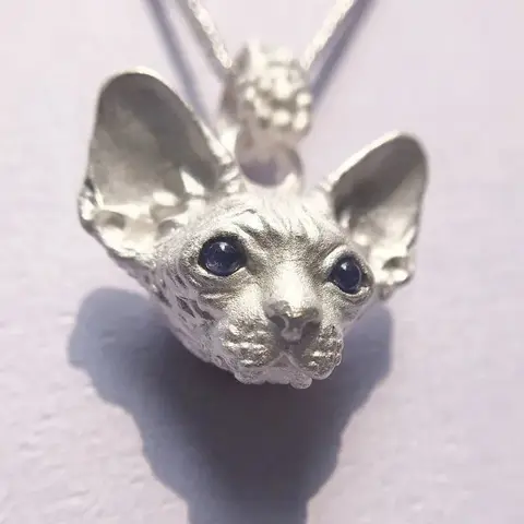 Ожерелье-цепочка для воротника с изображением кошки без волос