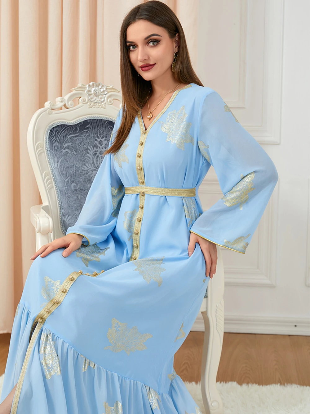 2023 New Dress Autumn Women's Fashion Dress Evening Dresses Party Dresses For Women Abaya Muslim Sets Abayat Robe Pin Hijab Cap