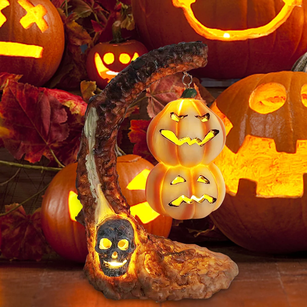 

Хэллоуин, тыква, фонарь, атмосферное украшение, полимерная скульптура для дома с привидениями, фестиваль, домашняя вечерние НКА, Декор украш...