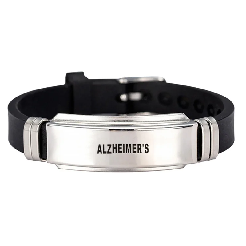 Stainless Steel Bracelets for Men Bangles 1/2 Diabetes Allergy Epilepsy Alzheime Emergency Jewelry Gifts for Unisex Women Men images - 6