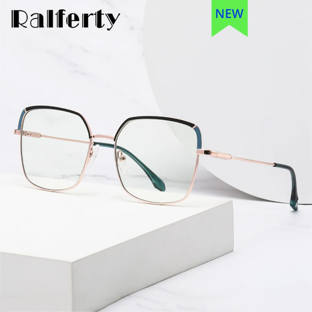 

Ralferty Chic Women's Eyeglasses with Frame Cat Eye Metal Optical Glasses Frames 0 Diopter Myopia Frame Woman 2022 Anti Blue