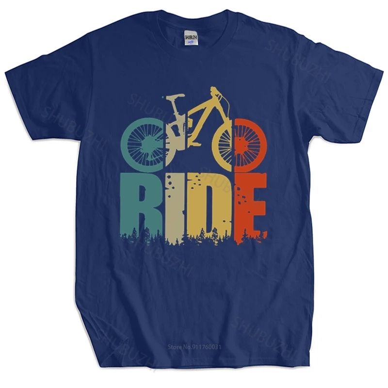 

New t-shirt cotton tees Retro Ride Your Mountain Bike T Shirt Men MTB Lover T-shirt Cyclists And Bikers mens brand tshirt male