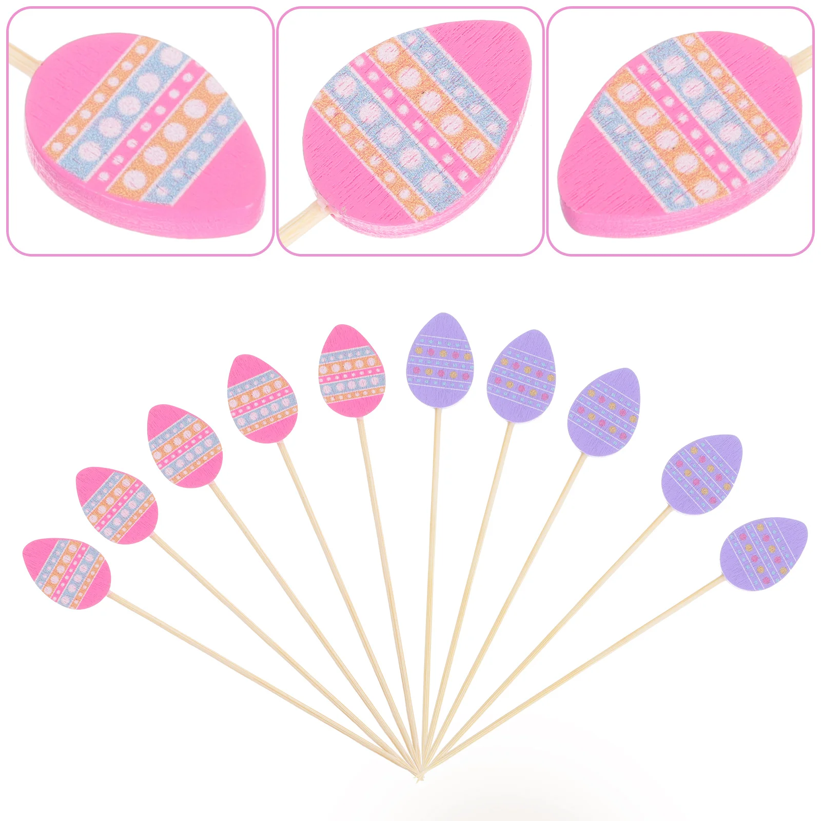 

100Pcs Inserts Appetizer Pick Drink Skewers Easter Party Cupcake Picks Easter Cocktail Picks Happy Easter Cupcake Topper