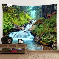 new natural forest landscape tapestry psychedelic scene mandala home art decorative tapestry hippie bohemian yoga mattress sheet