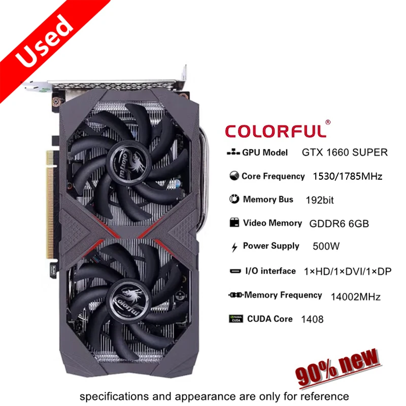 Игровой Настольный ПК GTX 1660 супер 6 ГБ игровые видеокарты Asus/MSI/GIGABYTE/COLORFUL/ZOTAC GTX1660s -