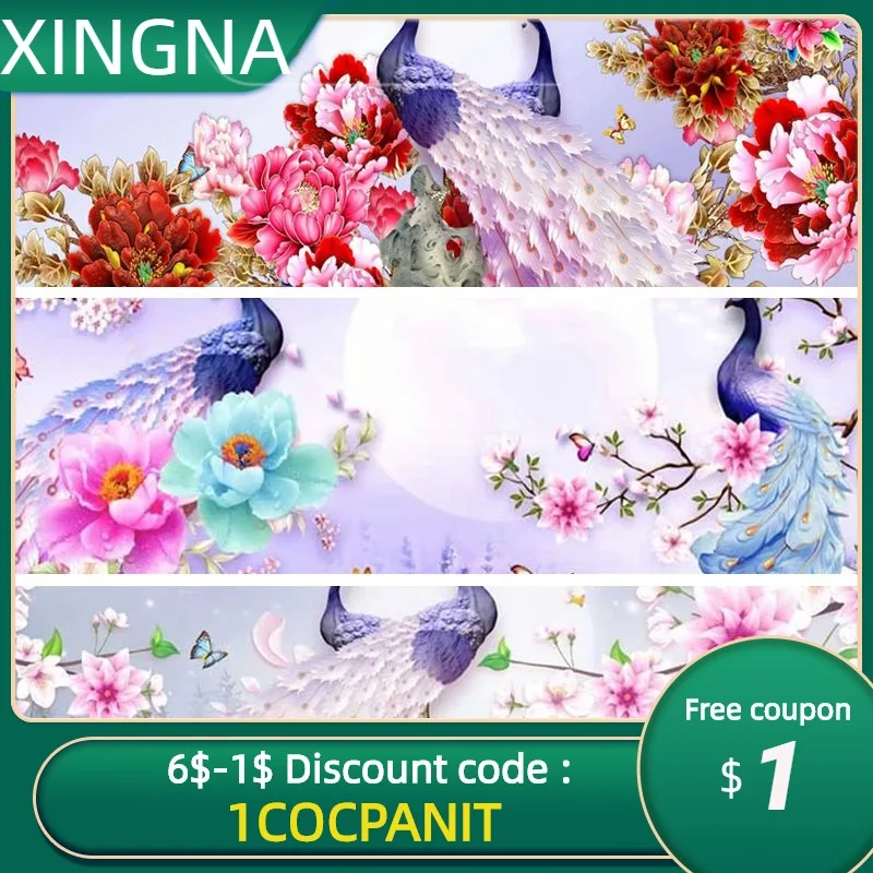 

5D Diamond Pianting Full Diamond Embroidery "Peacock" Diamond Painting Cross Stitch Rhinestone Home Decoration
