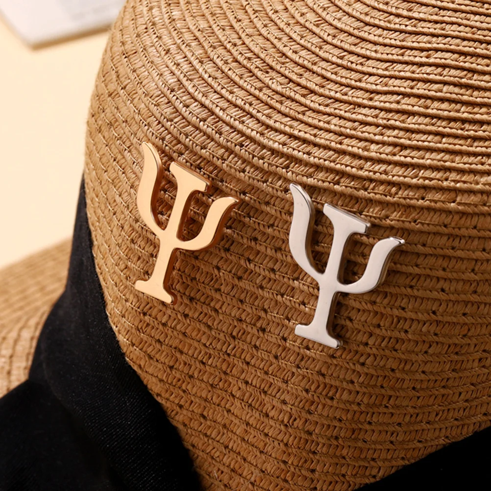 

2 Pcs Badge Brooch Clips Pin Alloy Costume Jewelry Brooches Women Fashion Retro Hats Miss