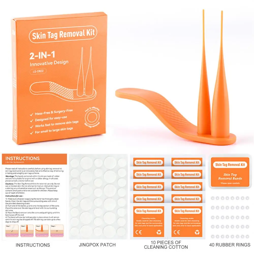 

2 IN 1 Auto Painless Skin Tag Remover Kit Micro Skin Tag Removal Device Adult Mole Stain Wart Remover Blemish Removers Skin Care