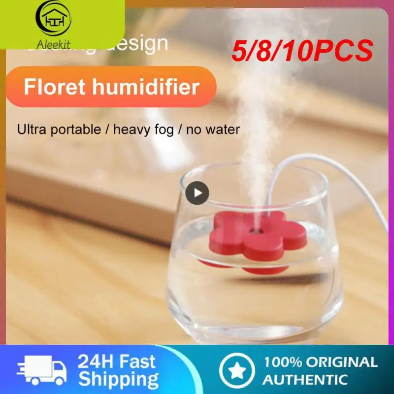 

5/8/10PCS Quiet Humidification Flower Humidifier Portable Mist Maker Car Air Fresher Fragrance Sprayer Usb Water Mist Diffuser