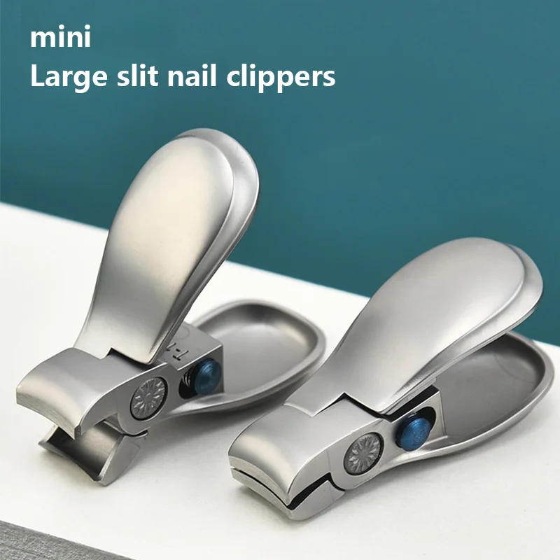 New Mini Large Opening Sharp Nail Clippers Stainless Steel Anti Splash Nail Clippers Powder Die Cast Small Nail Clippers