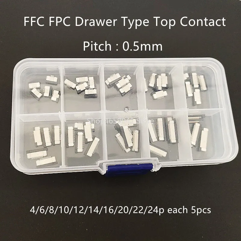 50 шт./кор. разъем FFC FPC шаг 0 5 мм 4/6/8/10/12/14/16/20/22/24-контактный типа ящика верхний