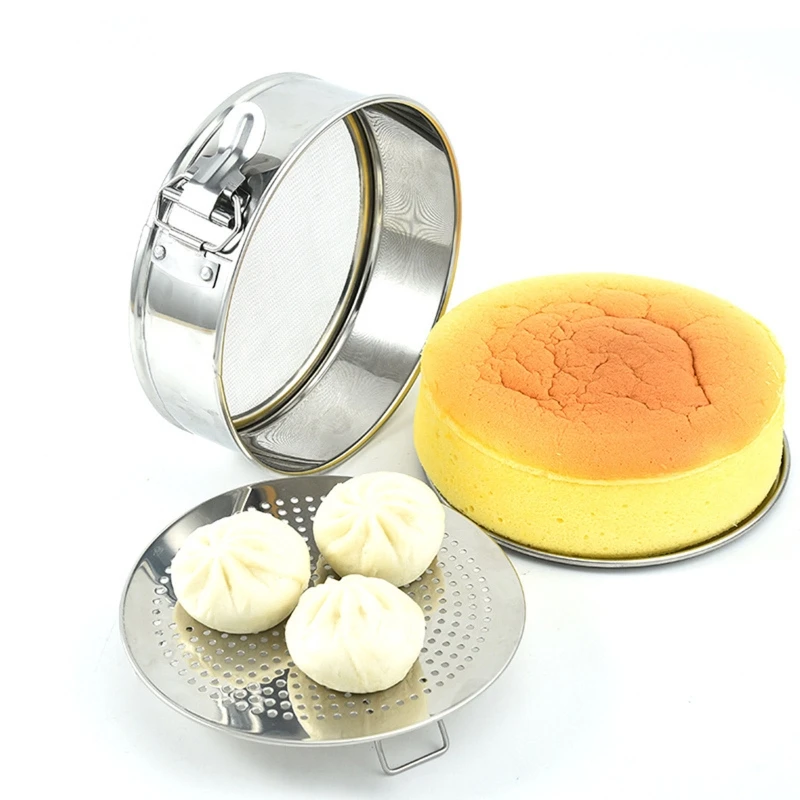 

XX9B Kitchen Ultra-Fine Mesh Flour Sifter Professional Round Sieve Stainless Steel Sugar Filter Cake Baking Strainer