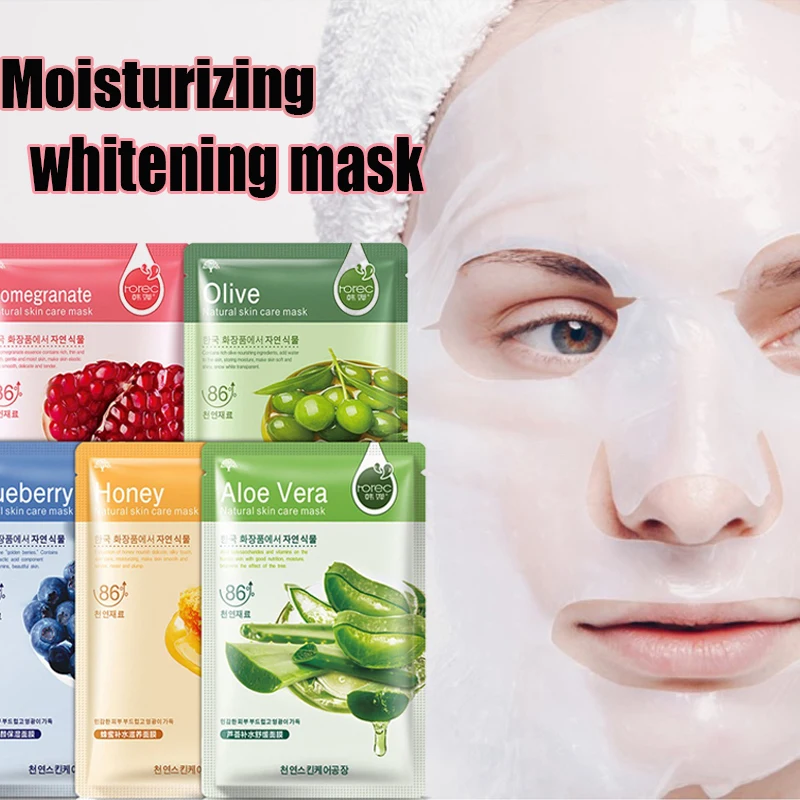 

Whitening Mask Shrink Pore Oil-Control Moisturizing Blueberry Cucumber Pomegranate Aloe Mask Skin Care Improve Roughness Skin