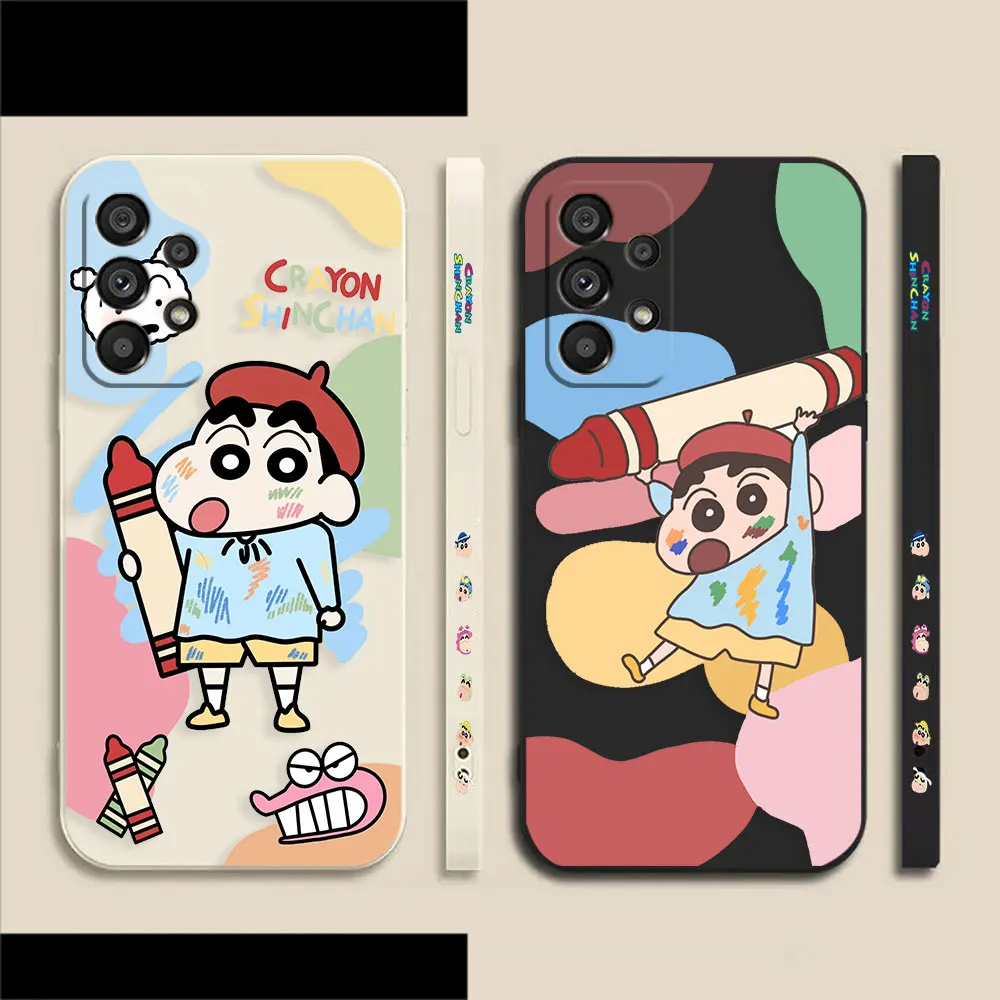 

Anime Manga C-Crayon S-Shin-chan Case For Samsung Galaxy A73 A72 A71 A53 A52 A51 A42 A32 A23 A22 A21S 4G 5G Colour Liquid Case