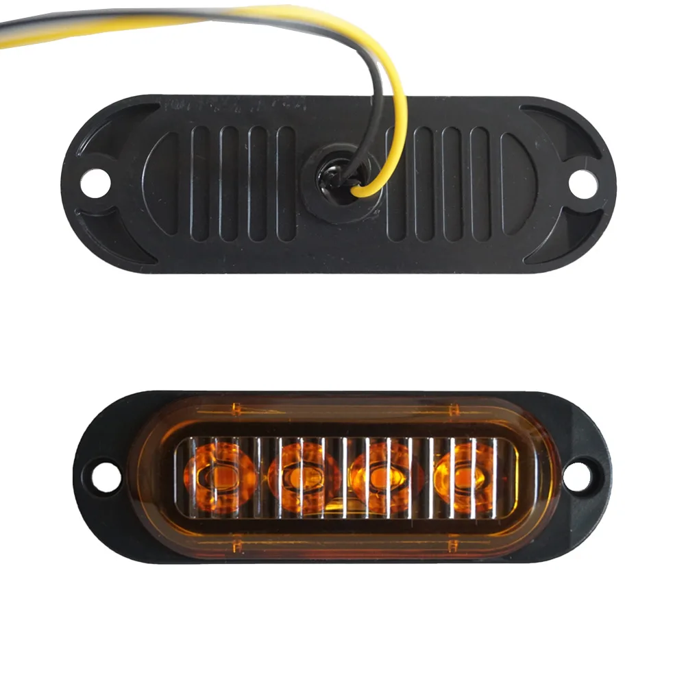 

2X Yellow LED Side Marker Clearance Light Lamp Indicator Truck Trailer 24V 12V