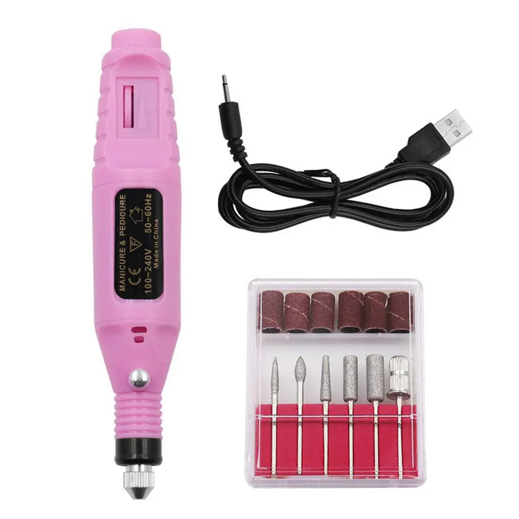 

Electric Nail Drill Machine USB Rechargeable Electric Pen Manicure Machine Pedicure Drill Nail File Nail Drill Polishing Tools