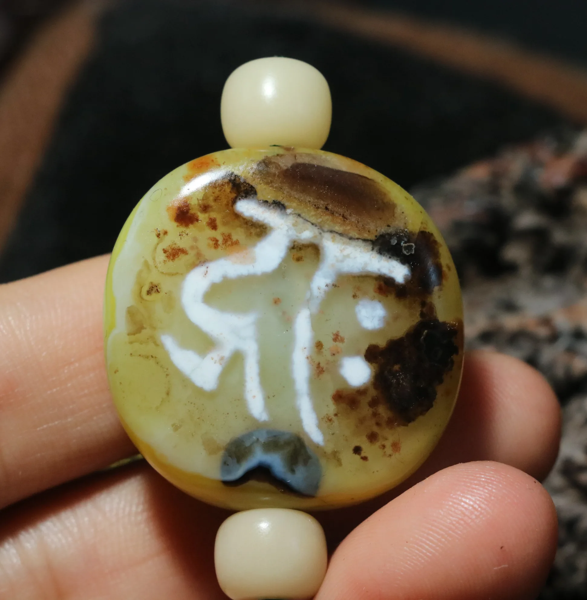 Волшебная сила Тибетский старый Agate Om Word Небесный Глаз козий глаз бусины дзи $