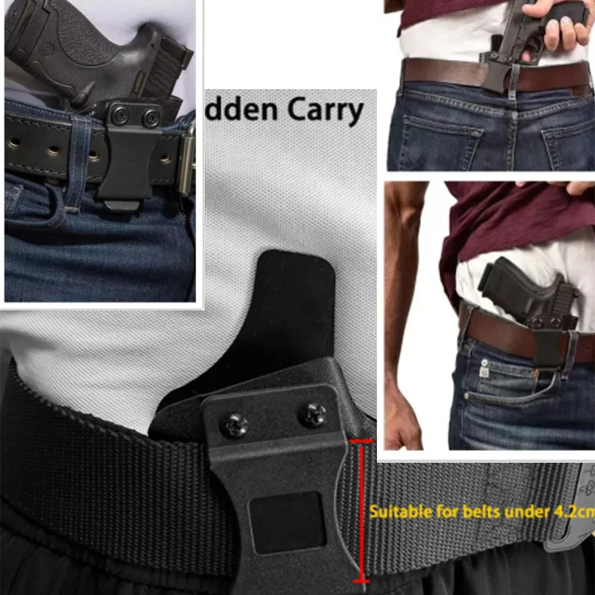Фото Кобура из ПВХ для 1911 Glock 17 19 26 43 43X Tauru G2C P365, внутренний пояс, скрытый зажим для ремня, чехол Jericho 941 №2