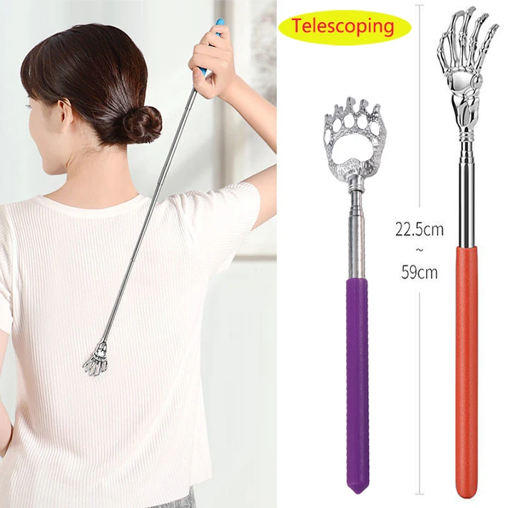 

Back Massager Back Scratcher Telescopic Stainless Steel Claw Massager Back Scraper Extendable Telescoping Itch Stick Health Care