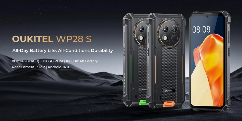 Oukitel Wp28S смартфон с 6-дюймовым дисплеем процессором T606 ОЗУ 4 Гб ПЗУ 120 ГБ 6 52 Гц