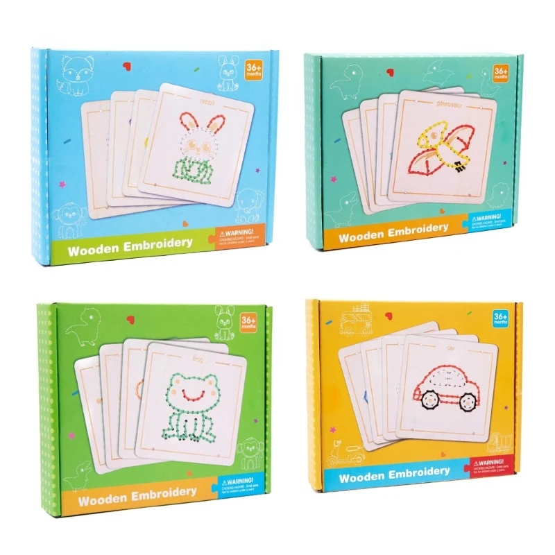 

Sensory Threading Toy Learning Puzzle Board Kids Fine Motor Skill Exercising Toy