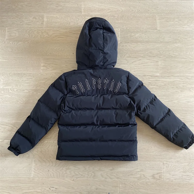 

Down Coats Men's Uk Trapstar Jackets Women's Black Irongate Detachable Hood Top Quality Letter Embroidered Hoodie Winter War