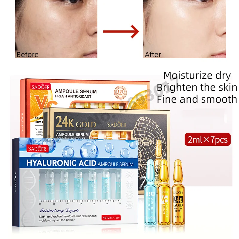 

Korean Hyaluronic Acid Ampoule Essence Hydrating Rejuvenation Vitamin C Facial Treatment Essence Anti-aging Skin Care Set