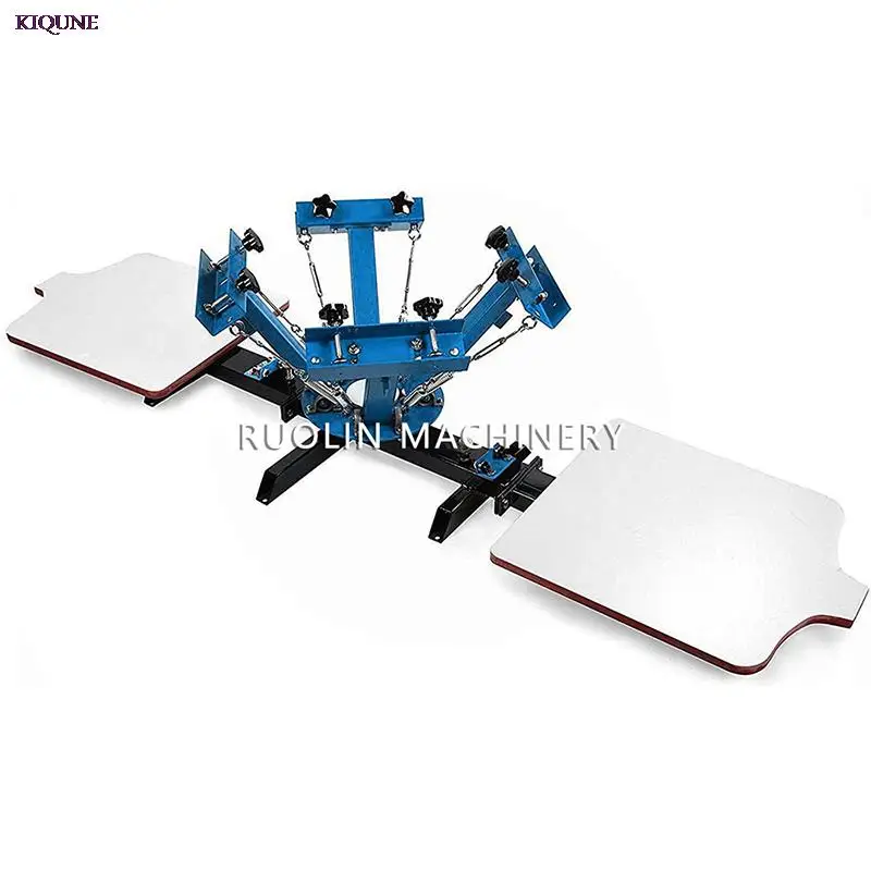 

Manual Screen Printing Silk Printer Machine T-Shirt Print 4 Color 2 Station Screen Printer Desktop Silk Screen Printing Machine