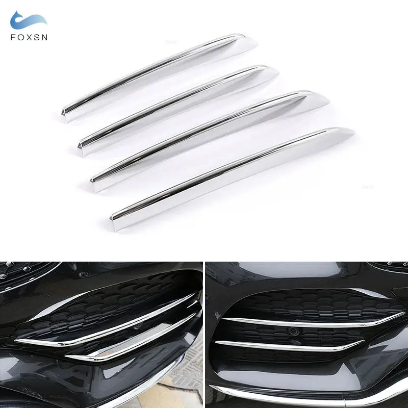 

For Mercedes Benz GLC Class X253 2020 Car ABS Chrome Front Fog Light Decoration Strips Air Intake Grille Cover Trim