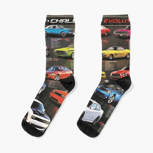 

Charger Challenger Mopar Automotive Evol Crew Socks Girls Comfortable Cute Mens Cotton Short Funny Unisex Autumn Sports Black