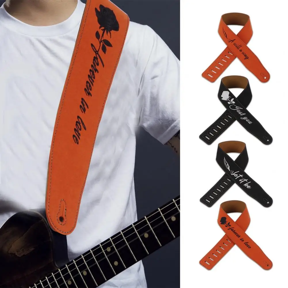 

Adjustable Wide Band Flower Print Long Lasting Guitar Strap for Guitar