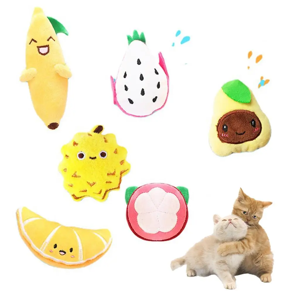 

Pet Fruit Series Plush Toy Soft Catnip Molar Chew Toys Pet Supplies Interactive Cats Toys For Teeth Cleaning