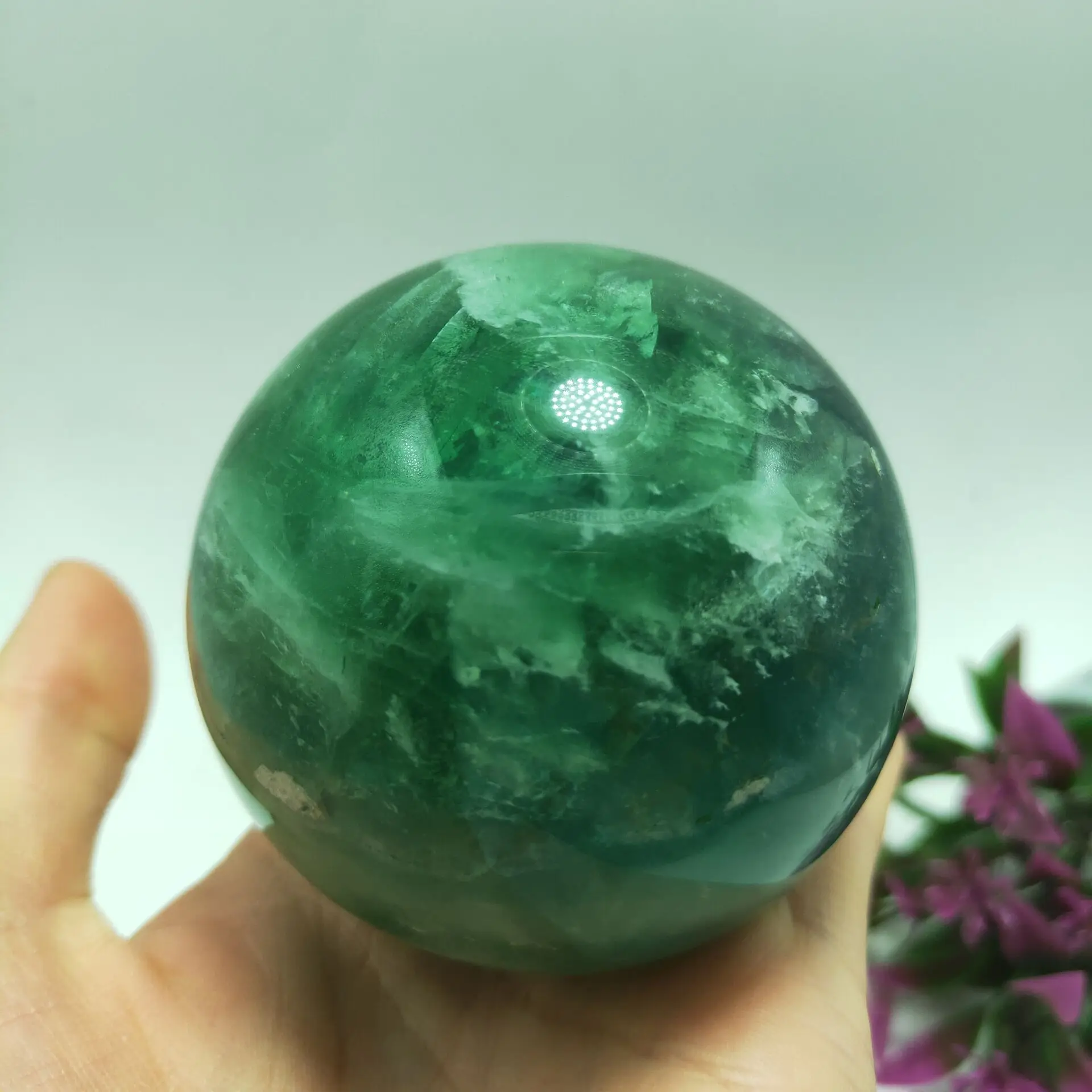 

40-80mm Natural Fluorite Quartz Crystal Sphere Ball Healing
