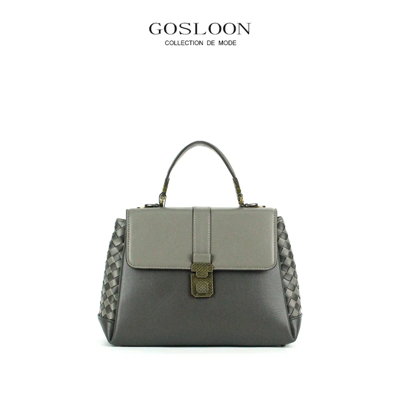 

GOSLOON-Y1216 Sheepskin Braided Small Square Bag Women's High Texture Trend Luxury Handbag Commuter Bag Shoulder Bag