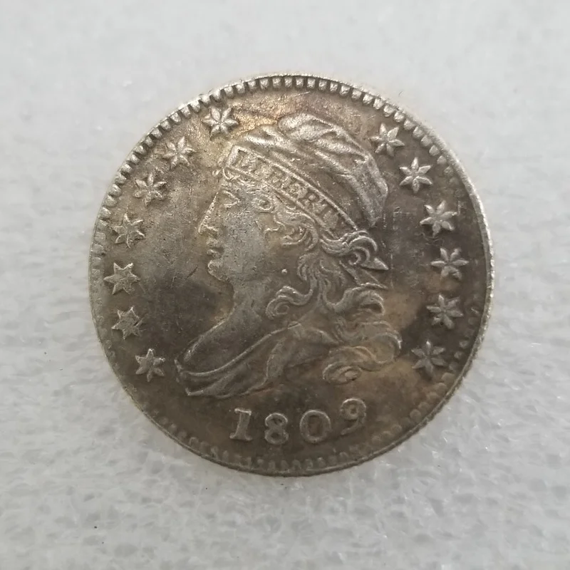 

American 1809 10C Brass Silver-plated Commemorative Collectible Coin Gift Lucky Challenge Coin