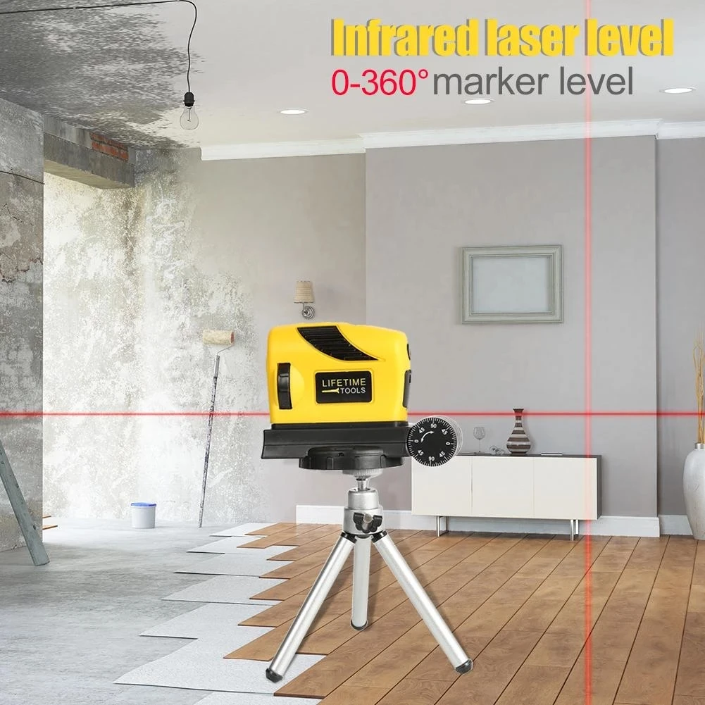 

4 IN1 Infrared Laser Level Slash Beam Line Functional Adjustable 360 Degree Horizontal Vertical Cross Lines Measurment Hand Tool