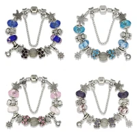 jewelry fit glass crystal european women 925 with charms christmas bead bracelet
